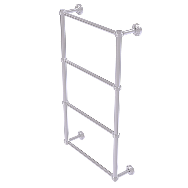 Allied Brass Dottingham Collection 4 Tier 30 Inch Ladder Towel Bar with Groovy Detail DT-28G-30-SCH