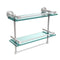 Allied Brass Dottingham 16 Inch Gallery Double Glass Shelf with Towel Bar DT-2TB-16-GAL-PC