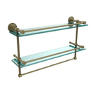 Allied Brass Dottingham 22 Inch Gallery Double Glass Shelf with Towel Bar DT-2TB-22-GAL-ABR