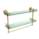 Allied Brass Dottingham 22 Inch Gallery Double Glass Shelf with Towel Bar DT-2TB-22-GAL-PB