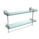 Allied Brass Dottingham 22 Inch Gallery Double Glass Shelf with Towel Bar DT-2TB-22-GAL-PC