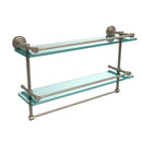 Allied Brass Dottingham 22 Inch Gallery Double Glass Shelf with Towel Bar DT-2TB-22-GAL-PEW