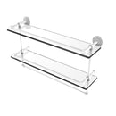 Allied Brass Dottingham 22 Inch Gallery Double Glass Shelf with Towel Bar DT-2TB-22-GAL-WHM