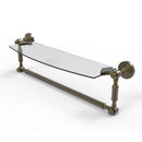 Allied Brass Dottingham 18 Inch Glass Vanity Shelf with Integrated Towel Bar DT-33TB-18-ABR