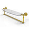 Allied Brass Dottingham 18 Inch Glass Vanity Shelf with Integrated Towel Bar DT-33TB-18-PB