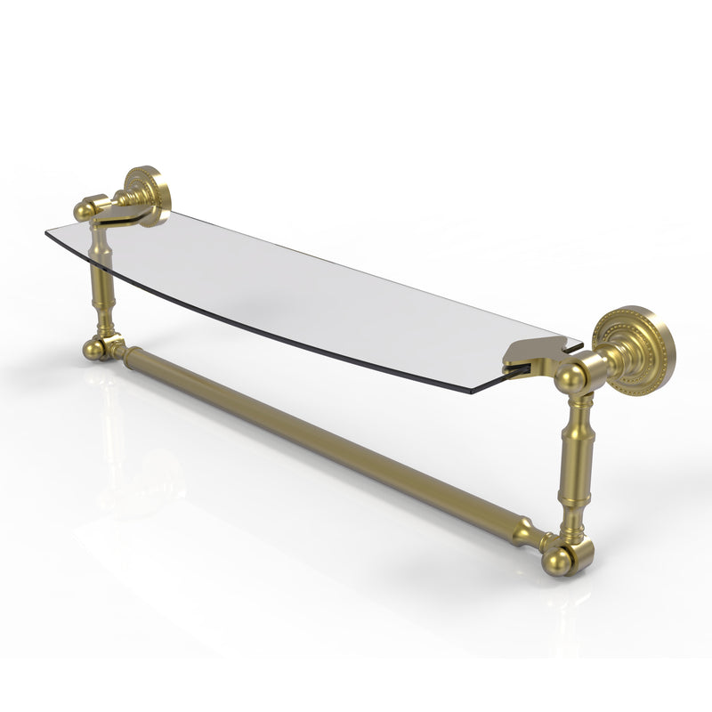 Allied Brass Dottingham 18 Inch Glass Vanity Shelf with Integrated Towel Bar DT-33TB-18-SBR