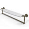 Allied Brass Dottingham 24 Inch Glass Vanity Shelf with Integrated Towel Bar DT-33TB-24-ABR