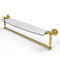 Allied Brass Dottingham 24 Inch Glass Vanity Shelf with Integrated Towel Bar DT-33TB-24-PB