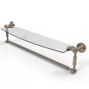 Allied Brass Dottingham 24 Inch Glass Vanity Shelf with Integrated Towel Bar DT-33TB-24-PEW