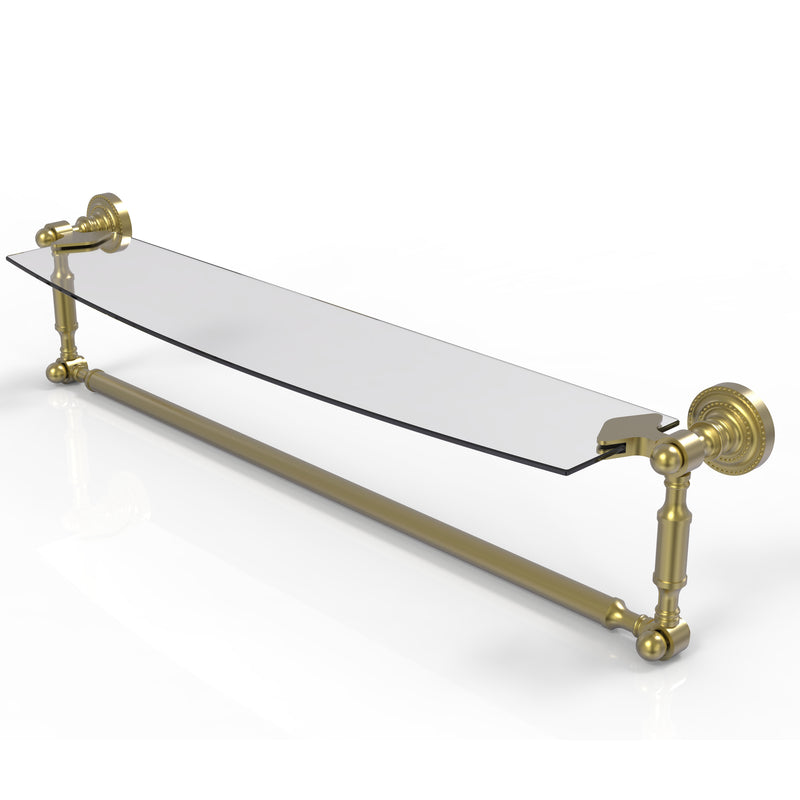 Allied Brass Dottingham 24 Inch Glass Vanity Shelf with Integrated Towel Bar DT-33TB-24-SBR