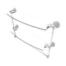Allied Brass Dottingham Collection 18 Inch Two Tiered Glass Shelf with Integrated Towel Bar DT-34TB-18-WHM