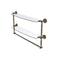 Allied Brass Dottingham Collection 24 Inch Two Tiered Glass Shelf with Integrated Towel Bar DT-34TB-24-ABR