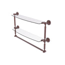 Allied Brass Dottingham Collection 24 Inch Two Tiered Glass Shelf with Integrated Towel Bar DT-34TB-24-CA