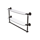 Allied Brass Dottingham Collection 24 Inch Two Tiered Glass Shelf with Integrated Towel Bar DT-34TB-24-ORB