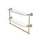 Allied Brass Dottingham Collection 24 Inch Two Tiered Glass Shelf with Integrated Towel Bar DT-34TB-24-SBR