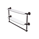 Allied Brass Dottingham Collection 24 Inch Two Tiered Glass Shelf with Integrated Towel Bar DT-34TB-24-VB