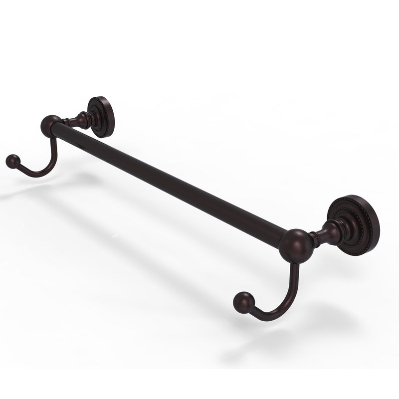 Allied Brass Dottingham Collection 18 Inch Towel Bar with Integrated Hooks DT-41-18-HK-ABZ