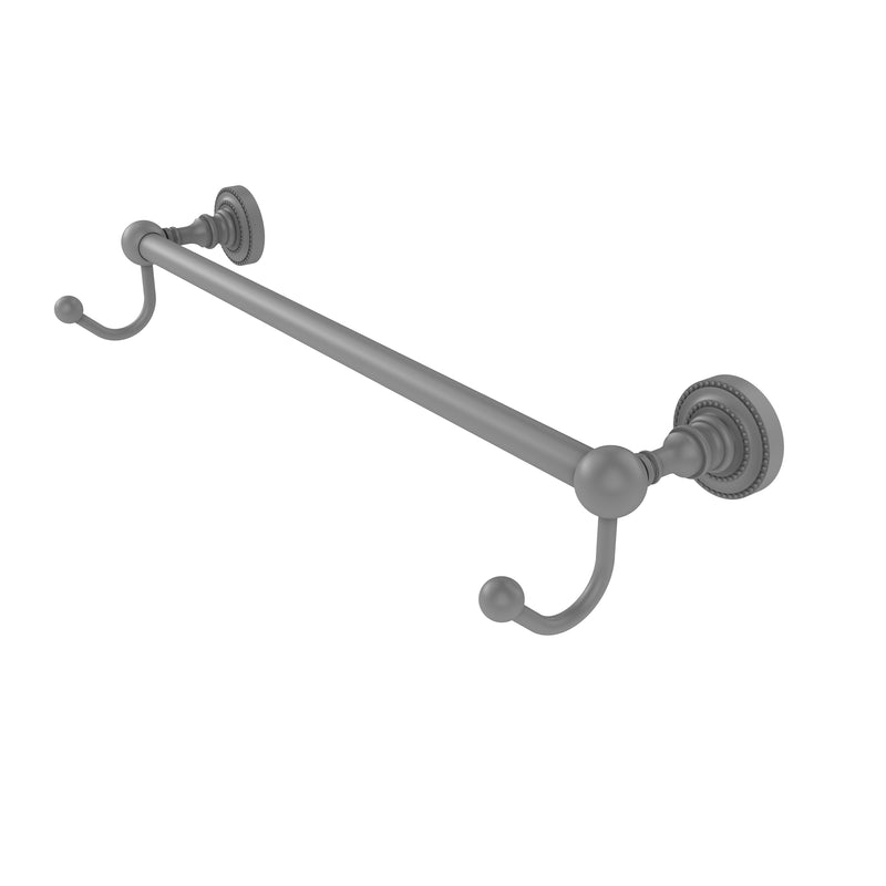 Allied Brass Dottingham Collection 18 Inch Towel Bar with Integrated Hooks DT-41-18-HK-GYM