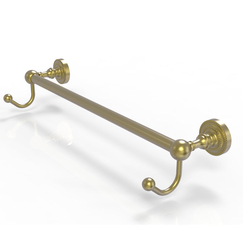 Allied Brass Dottingham Collection 18 Inch Towel Bar with Integrated Hooks DT-41-18-HK-SBR