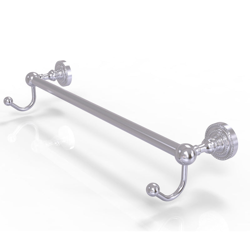 Allied Brass Dottingham Collection 18 Inch Towel Bar with Integrated Hooks DT-41-18-HK-SCH