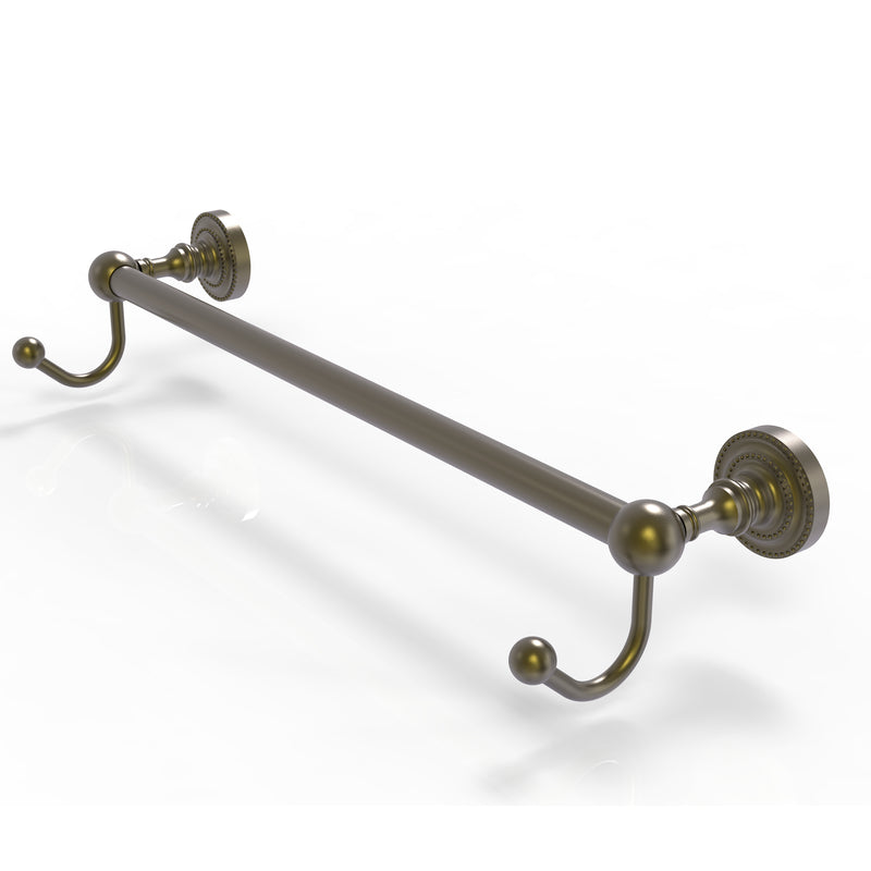 Allied Brass Dottingham Collection 24 Inch Towel Bar with Integrated Hooks DT-41-24-HK-ABR