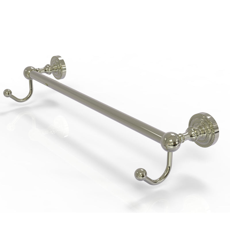 Allied Brass Dottingham Collection 36 Inch Towel Bar with Integrated Hooks DT-41-36-HK-PNI