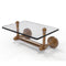 Allied Brass Dottingham Collection Two Post Toilet Tissue Holder with Glass Shelf DT-GLT-24-BBR