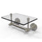 Allied Brass Dottingham Collection Two Post Toilet Tissue Holder with Glass Shelf DT-GLT-24-SN