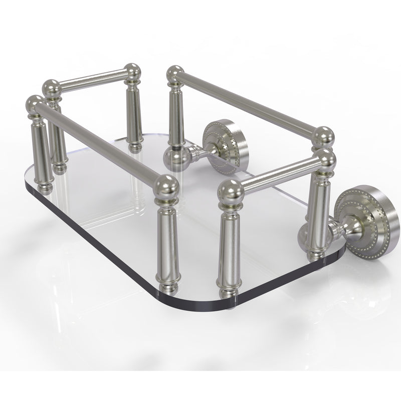 Allied Brass Dottingham Collection Wall Mounted Glass Guest Towel Tray DT-GT-5-SN