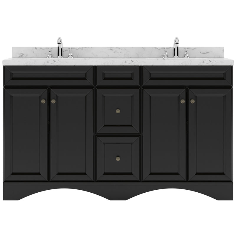 Modern Fittings Talisa 60" Double Bath Vanity with Cultured Marble Quartz Top and Round Sinks