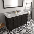 Modern Fittings Talisa 60" Double Bath Vanity with Cultured Marble Quartz Top and Round Sinks with Faucets with Matching Mirror