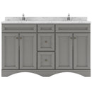 Modern Fittings Talisa 60" Double Bath Vanity with Cultured Marble Quartz Top and Round Sinks