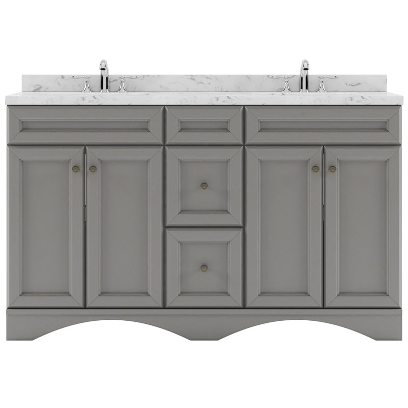 Modern Fittings Talisa 60" Double Bath Vanity with Cultured Marble Quartz Top and Round Sinks