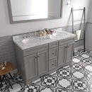 Modern Fittings Talisa 60" Double Bath Vanity with Cultured Marble Quartz Top and Round Sinks