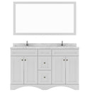 Modern Fittings Talisa 60" Double Bath Vanity with Cultured Marble Quartz Top and Round Sinks with Faucets with Matching Mirror