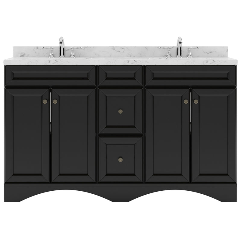 Modern Fittings Talisa 60" Double Bath Vanity with Cultured Marble Quartz Top and Square Sinks