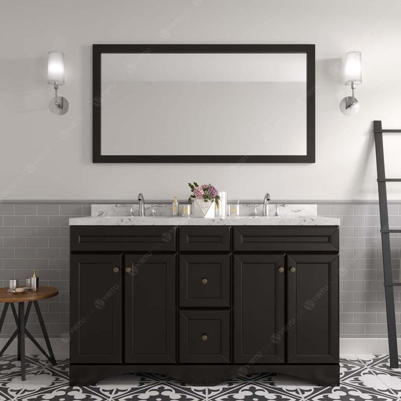 Modern Fittings Talisa 60" Double Bath Vanity with Cultured Marble Quartz Top and Square Sinks