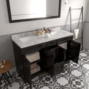 Modern Fittings Talisa 60" Double Bath Vanity with Cultured Marble Quartz Top and Square Sinks with Faucets with Matching Mirror