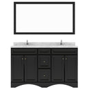 Modern Fittings Talisa 60" Double Bath Vanity with Cultured Marble Quartz Top and Square Sinks