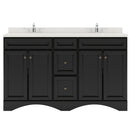 Modern Fittings Talisa 60" Double Bath Vanity with Dazzle White Quartz Top and Round Sinks