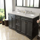 Modern Fittings Talisa 60" Double Bath Vanity with Dazzle White Quartz Top and Round Sinks