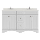 Modern Fittings Talisa 60" Double Bath Vanity with Dazzle White Quartz Top and Round Sinks