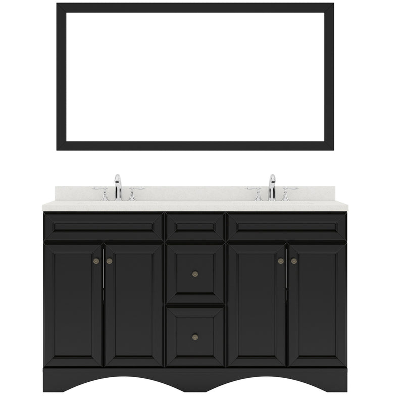 Modern Fittings Talisa 60" Double Bath Vanity with Dazzle White Quartz Top and Square Sinks