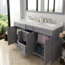 Modern Fittings Talisa 60" Double Bath Vanity with Dazzle White Quartz Top and Square Sinks