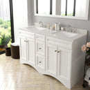 Modern Fittings Talisa 60" Double Bath Vanity with Dazzle White Quartz Top and Square Sinks