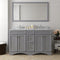 Modern Fittings Talisa 60" Double Bath Vanity with White Marble Top and Round Sinks