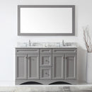 Modern Fittings Talisa 60" Double Bath Vanity with White Marble Top and Round Sinks