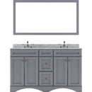 Modern Fittings Talisa 60" Double Bath Vanity with White Marble Top and Round Sinks