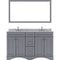 Modern Fittings Talisa 60" Double Bath Vanity with White Marble Top and Round Sinks