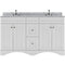 Modern Fittings Talisa 60" Double Bath Vanity with White Marble Top and Round Sinks